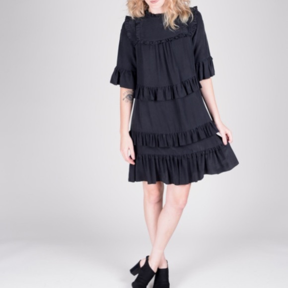 Ulla Johnson Dresses & Skirts - ULLA JOHNSON BLACK SILK MINI DRESS